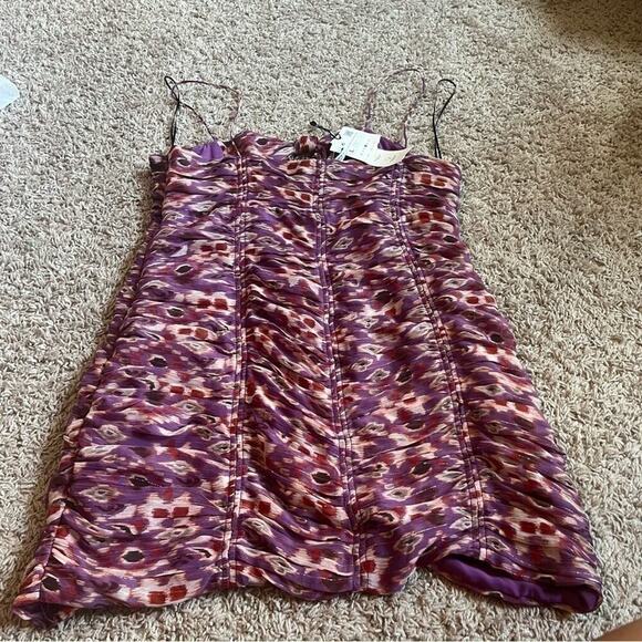 New purple and pink cinched Zara mini dress - Picture 6 of 9